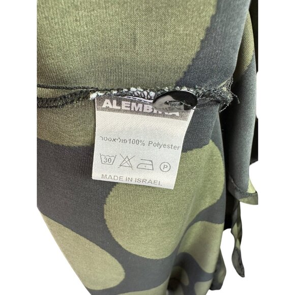 Alembika Black & Olive Polka Dot Mixed Print Oversized Midi Dress Size M - Picture 8 of 8